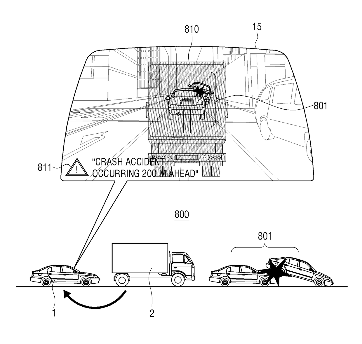 Method for providing a sight securing image to vehicle, electronic apparatus and computer readable recording medium therefor