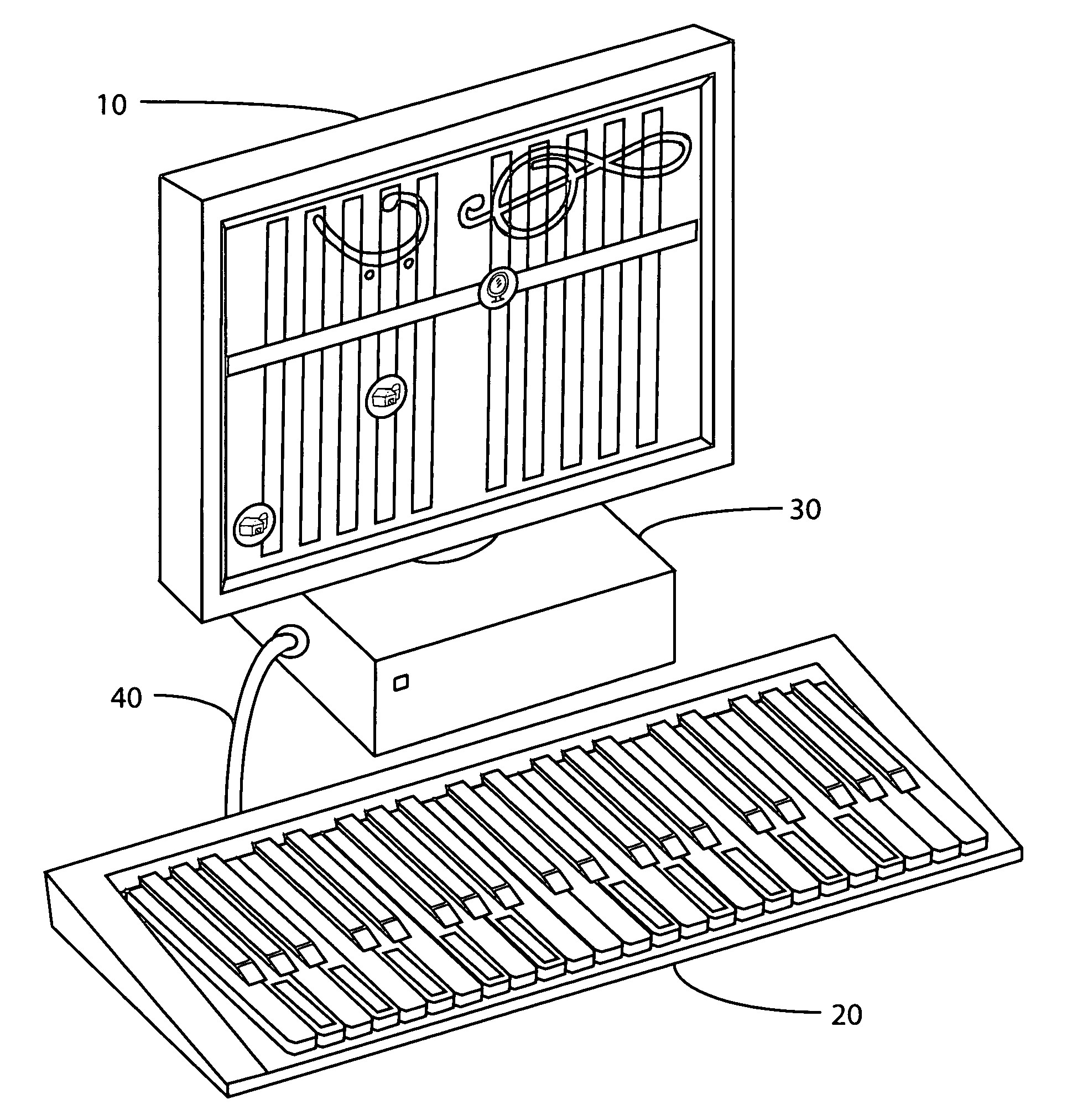 Machine and method for teaching music and piano