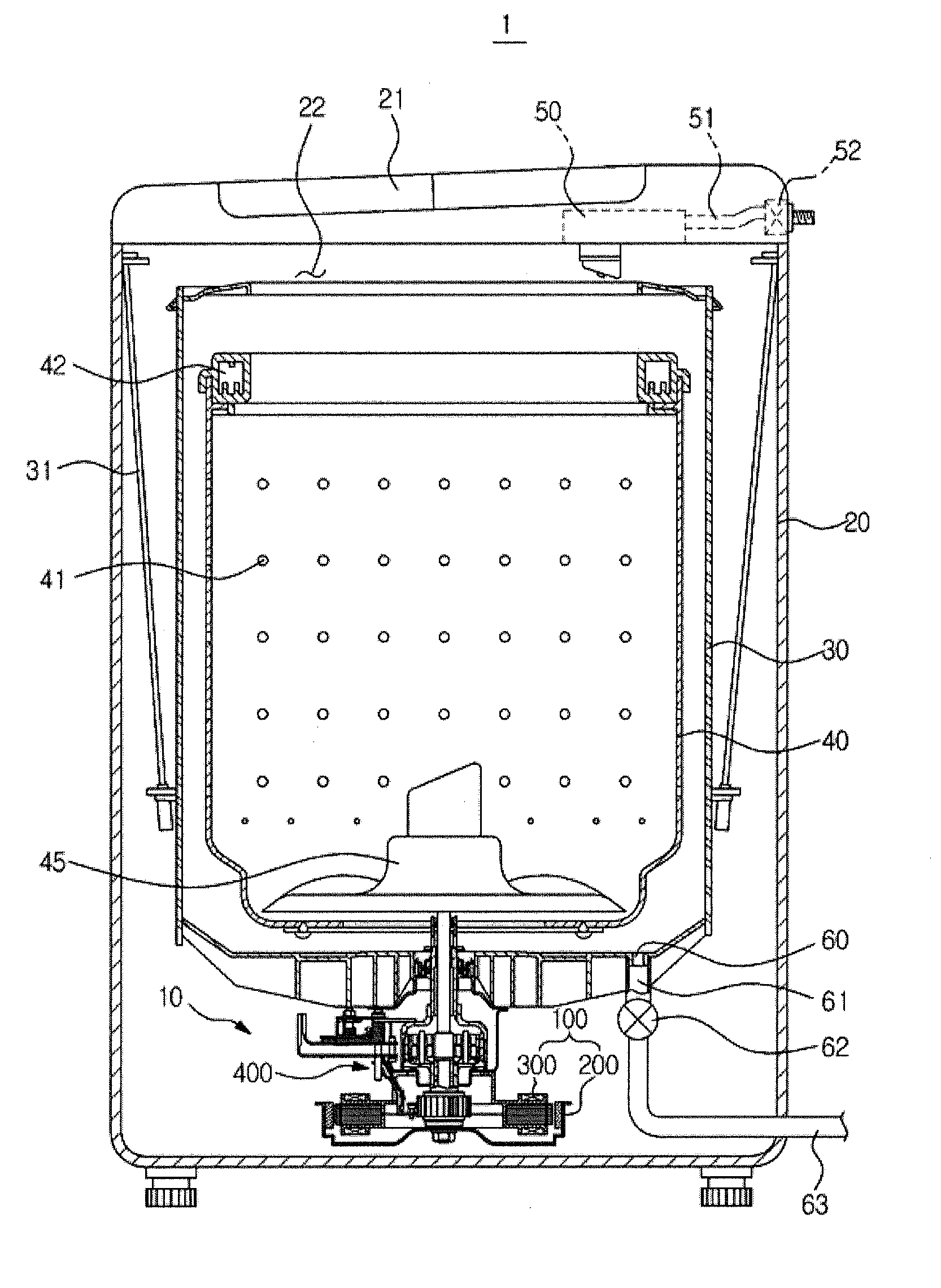 Driving apparatus for washing machine and washing machine having the same