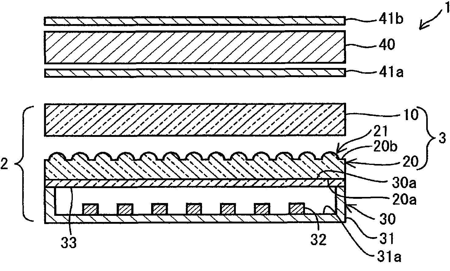 Optical element, and light source unit and liquid crystal display device provided with the optical element