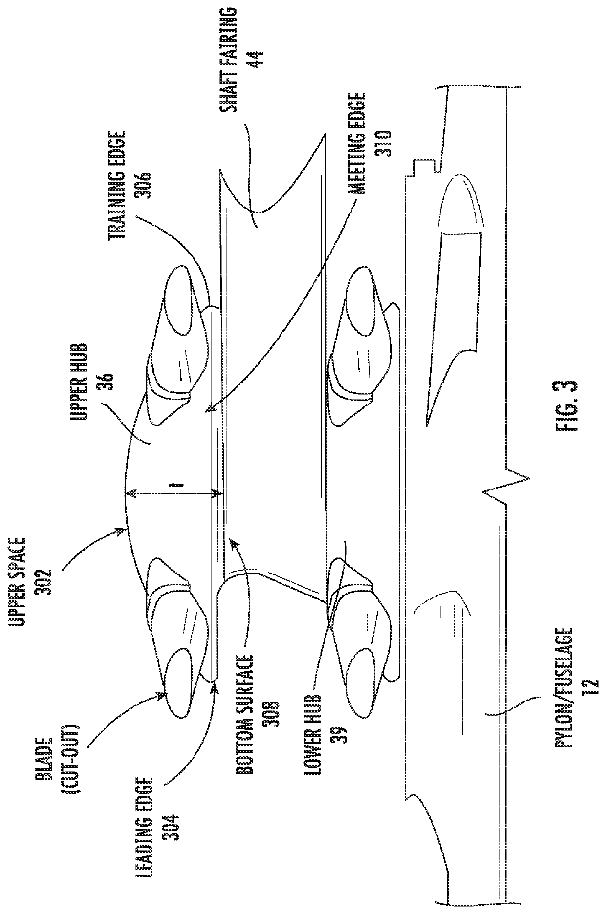 Low drag hub for rotor