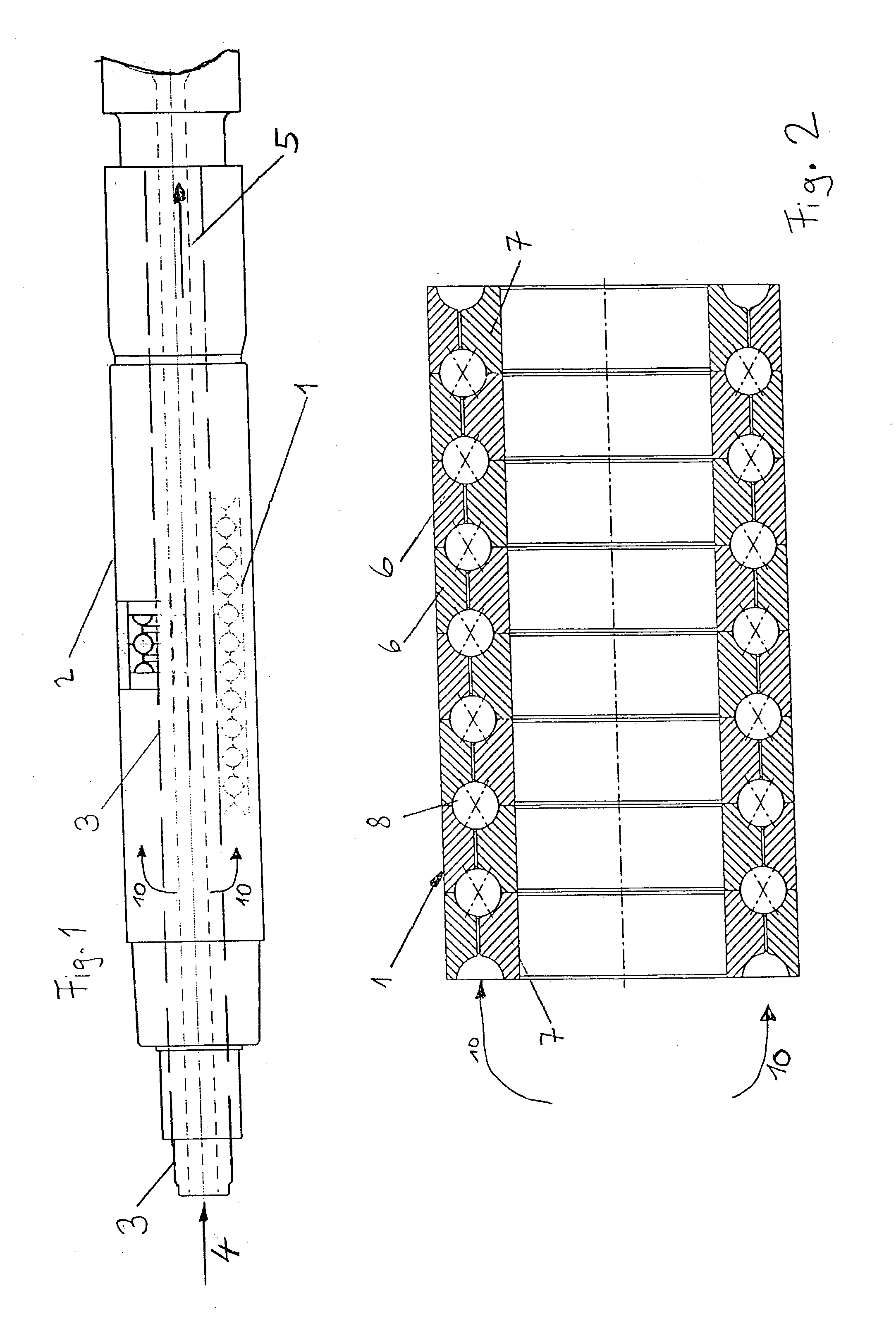 Roller bearing in a deep-drilling apparatus