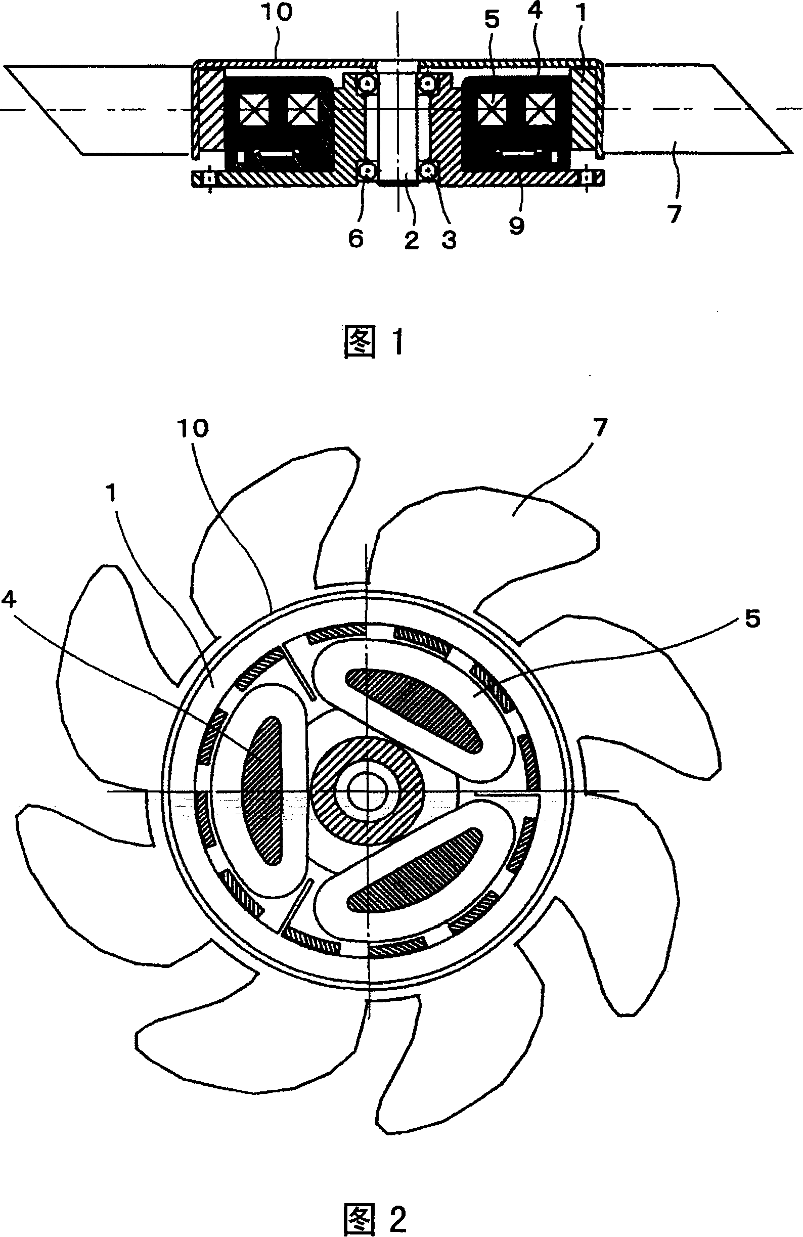 Fan system, electric motor, and claw-pole motor