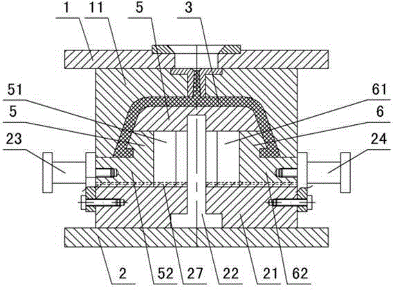 Inner annular backoff demoulding mechanism for injection mould cavity piece