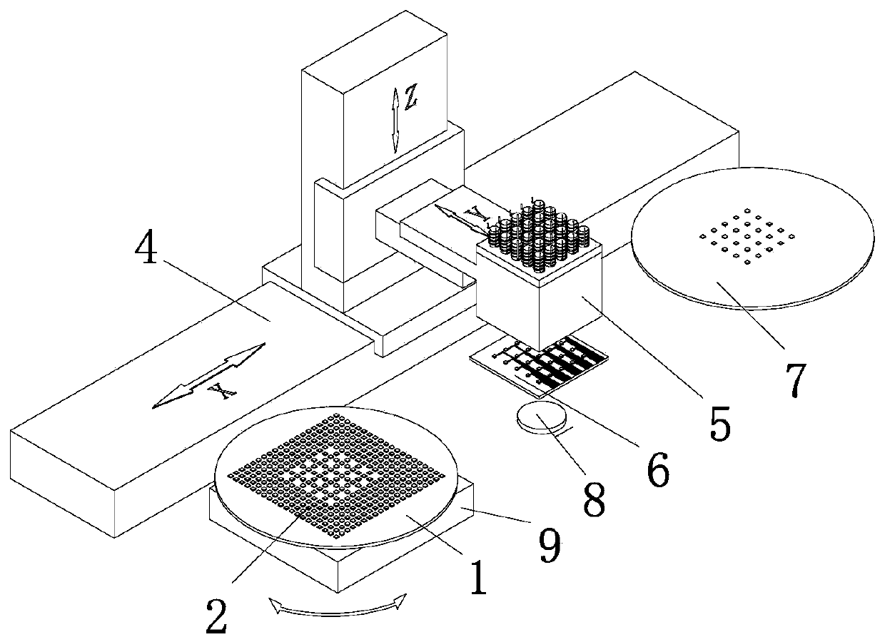 System and method for detecting photoelectric performance of a large number of miniature surface-emitting photoelectric chip arrays