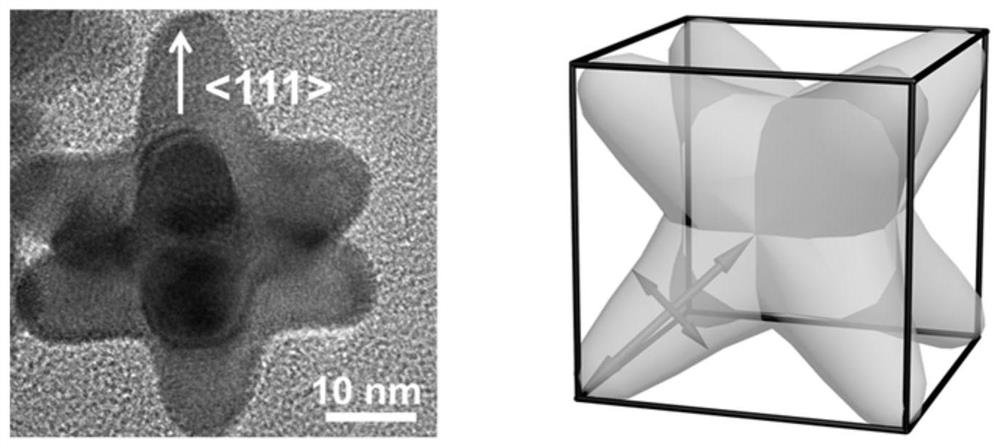 Eight-branched gold nanoparticles, preparation method, application and intermediate thereof