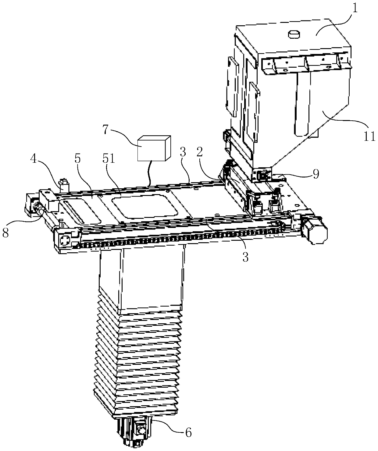 Selective laser melting forming type two-way reciprocating powder paving device and control method thereof