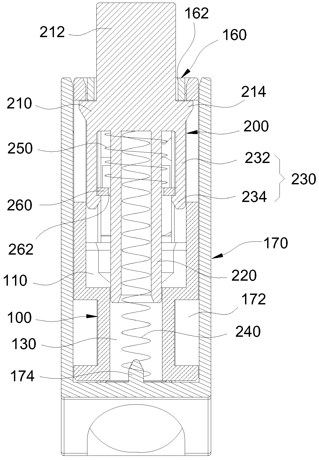 Press-type switch wiring structure