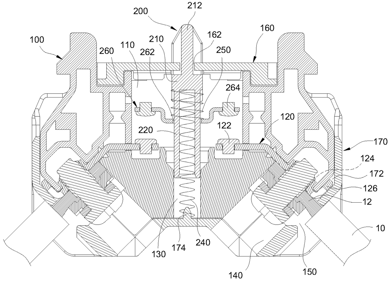 Press-type switch wiring structure