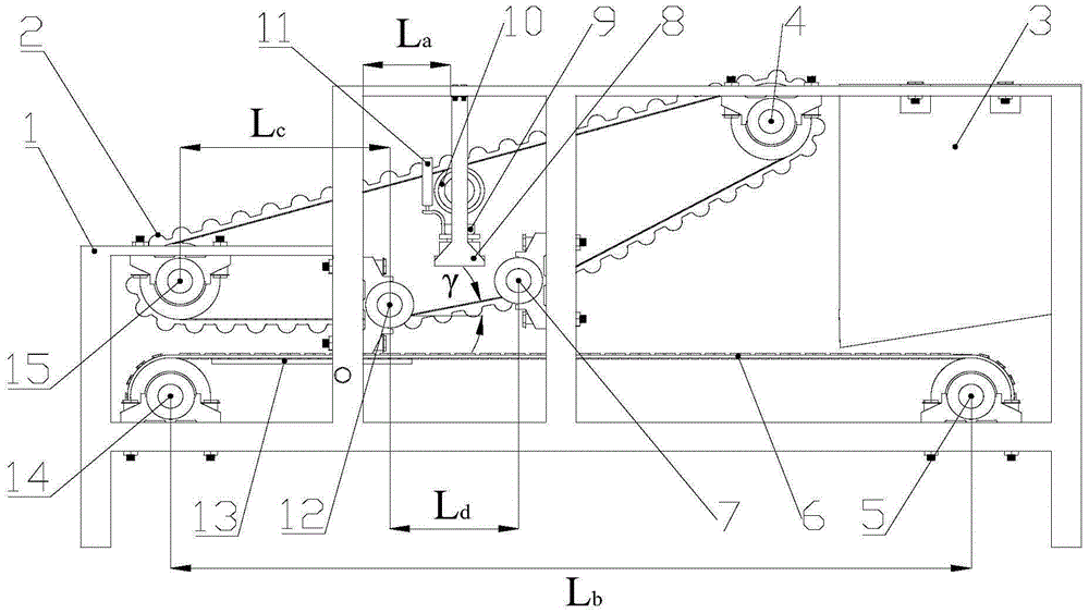 Forming belt automatic deviation correction walnut shear extrusion flexible shell breaking device