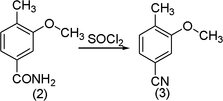 Method for synthesizing 2-methoxy-4-cyano benzaldehyde