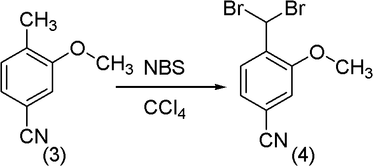 Method for synthesizing 2-methoxy-4-cyano benzaldehyde