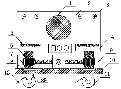 Multifunctional stage sound box convenient for moving and lifting