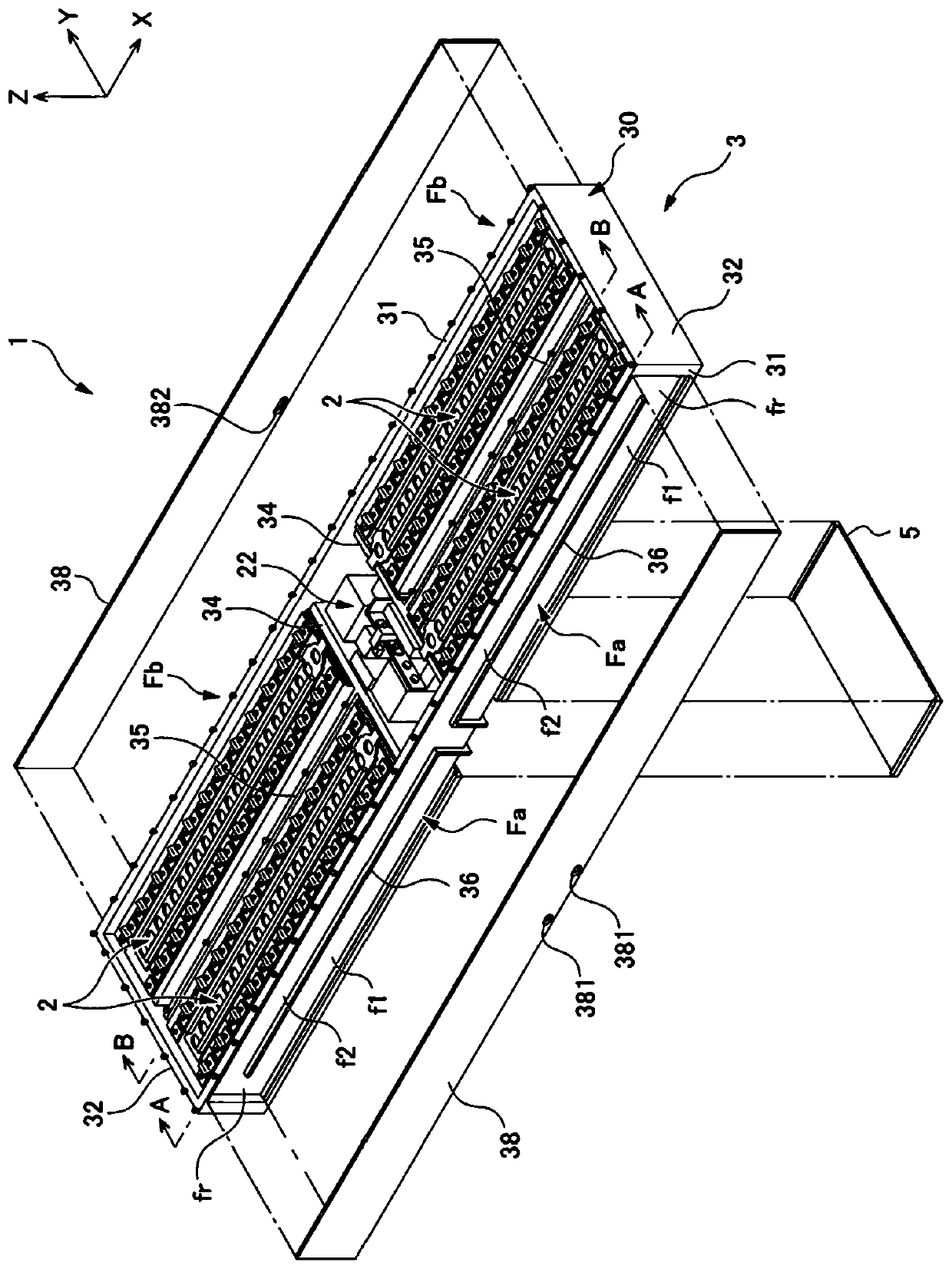 Battery temperature adjusting device and battery device