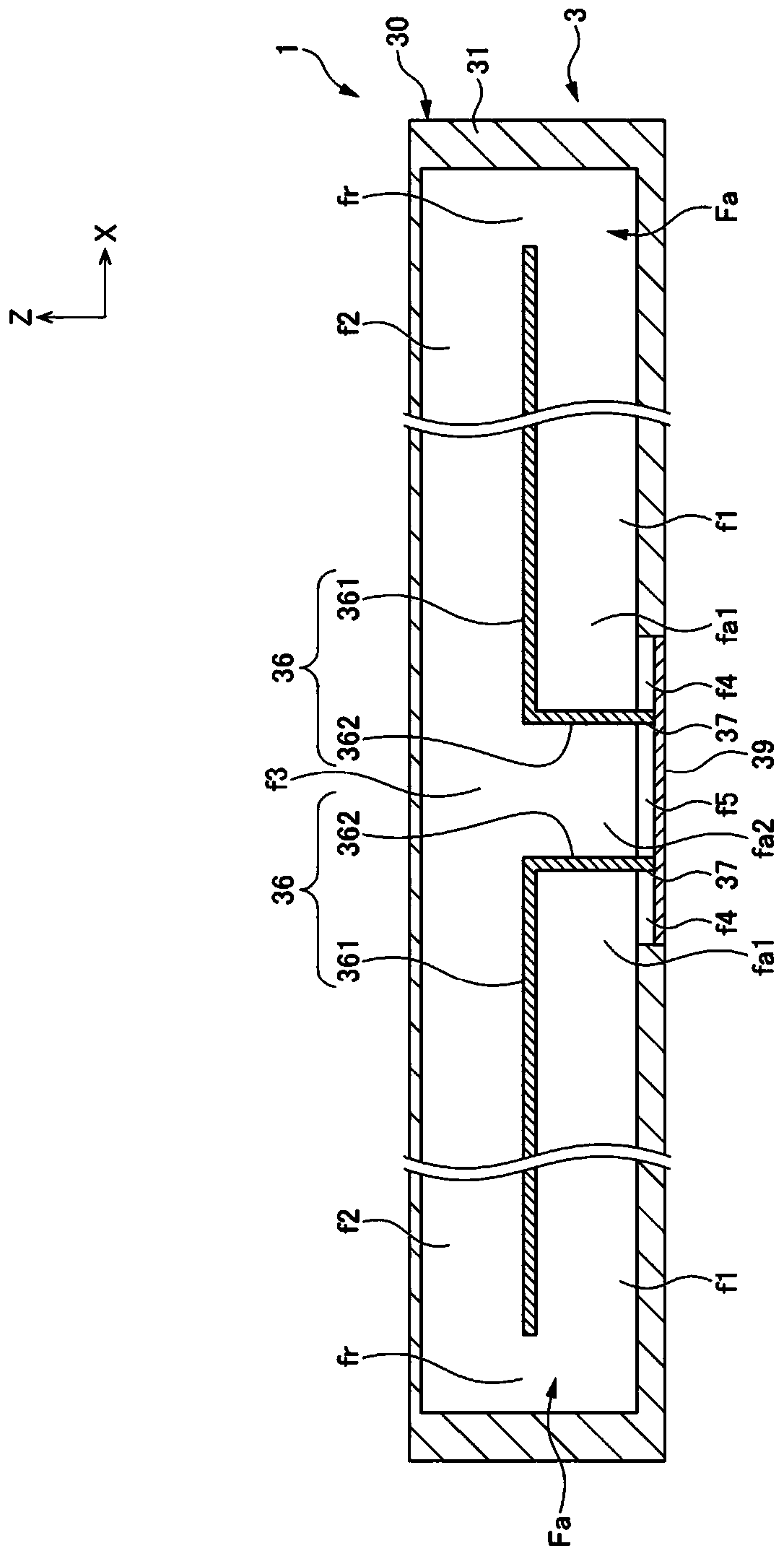 Battery temperature adjusting device and battery device