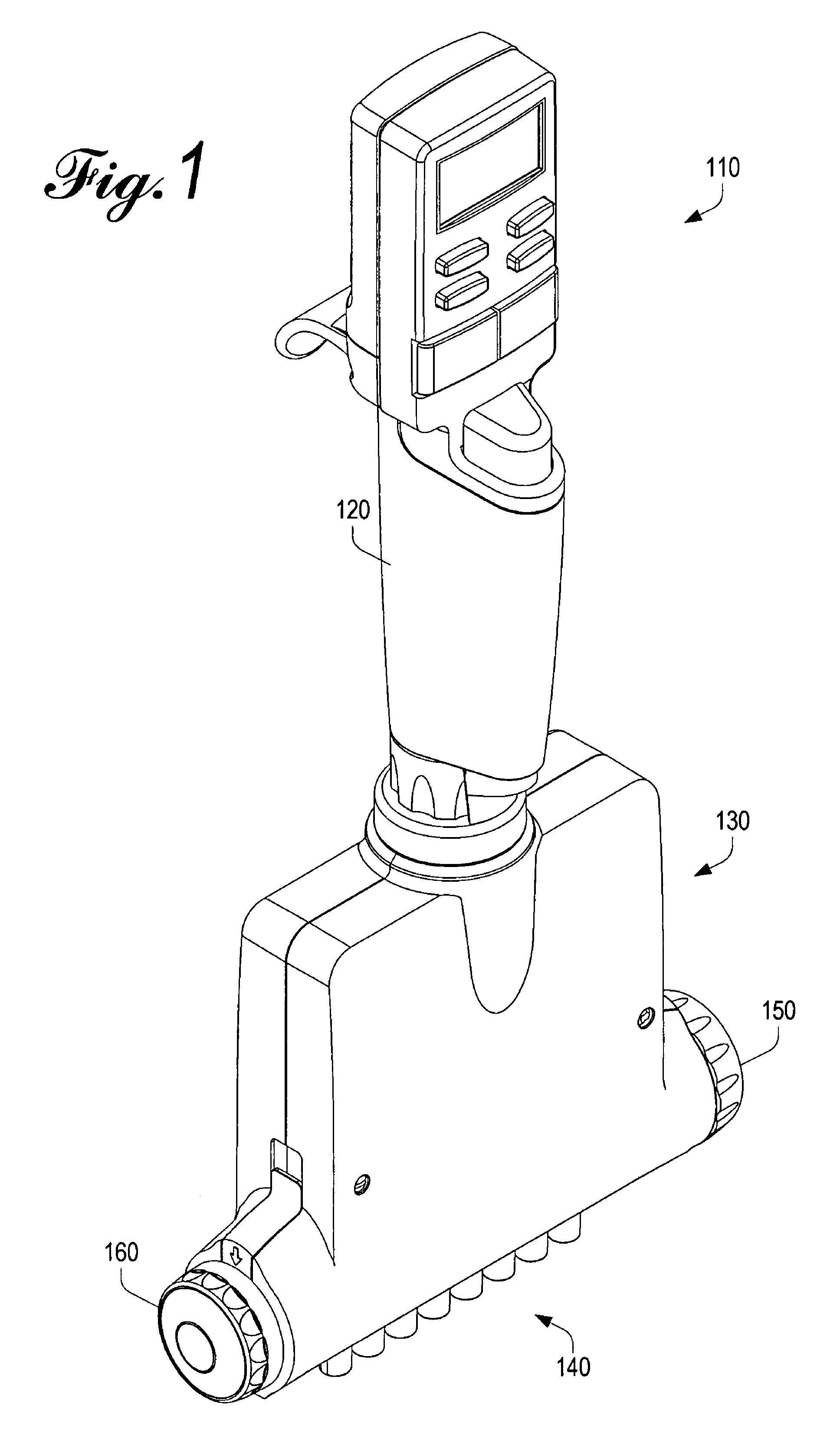 Liquid end assembly for a handheld multichannel pipette with adjustable nozzle spacing