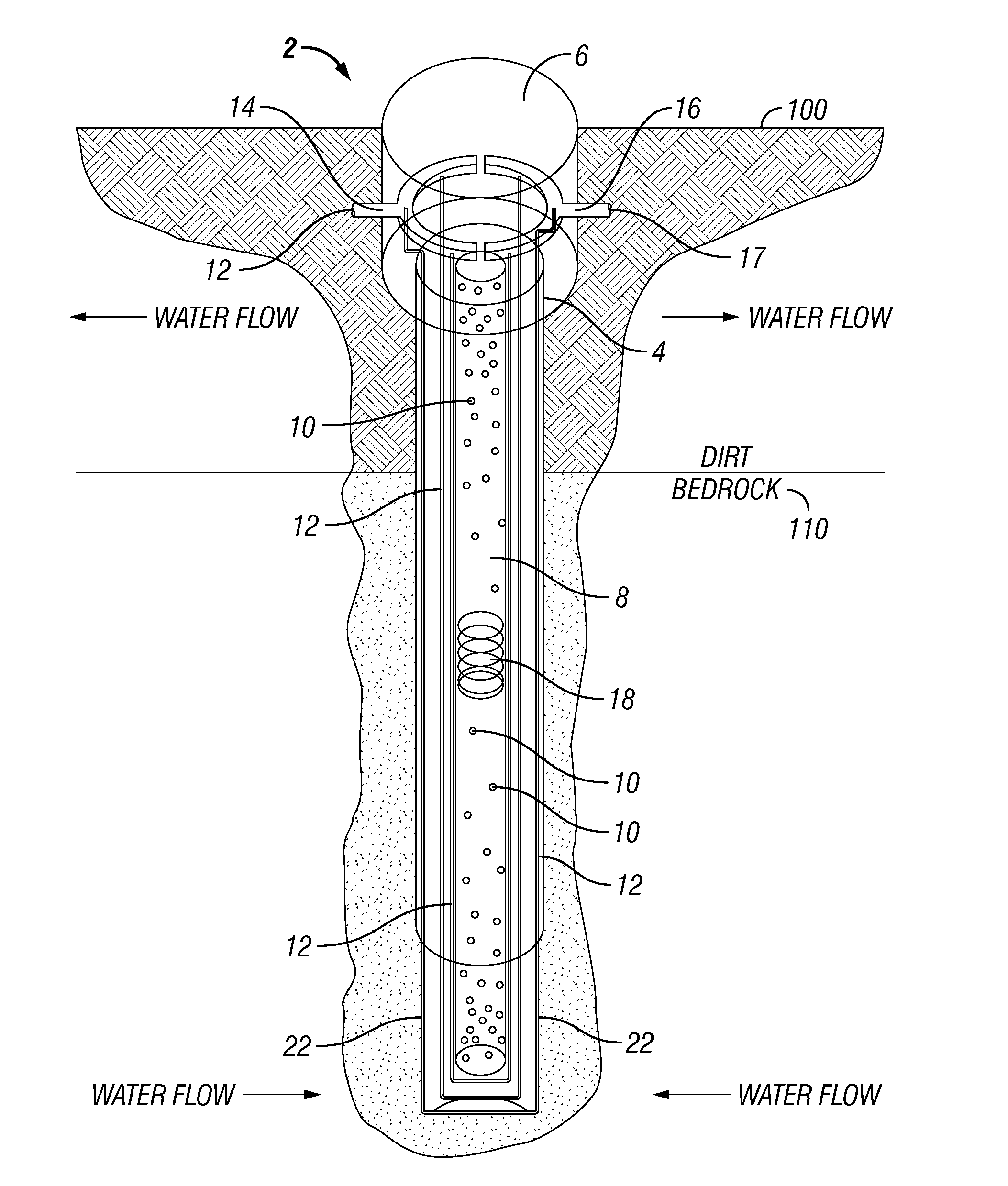 Convection enhanced closed loop geothermal heat pump well