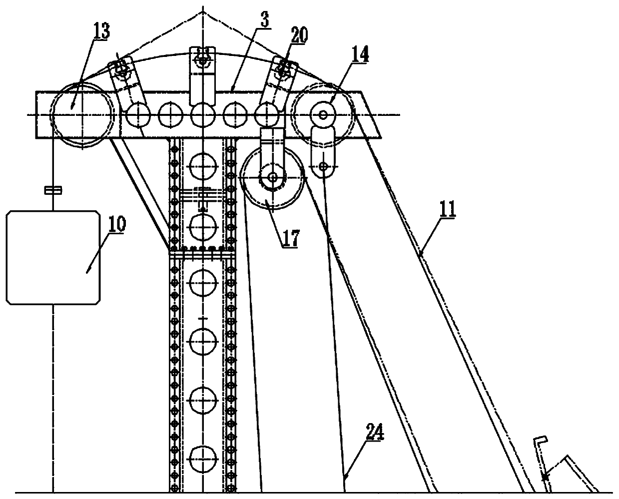 Rear tilt angle pumping unit