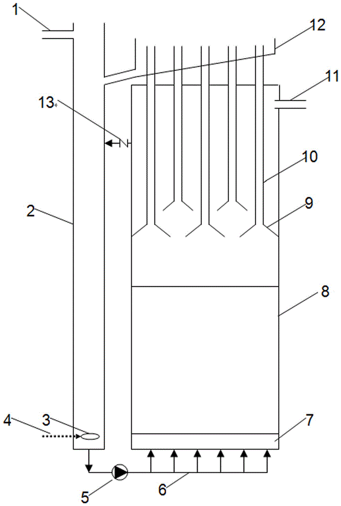 A device and method for aeration-anaerobic circulation treatment of high-concentration ammonia nitrogen wastewater