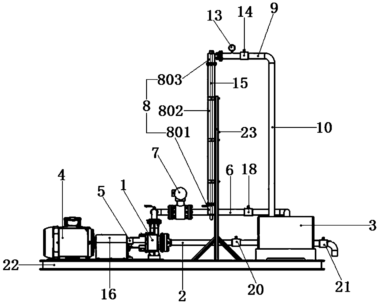 Device and method for testing liquid flow resistance of sucker rod centralizer