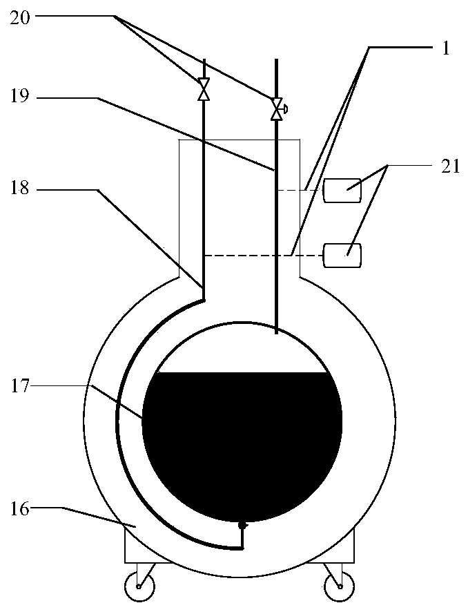 Thermoacoustic vibration suppression device for liquid helium container based on variable volume damping gas storage