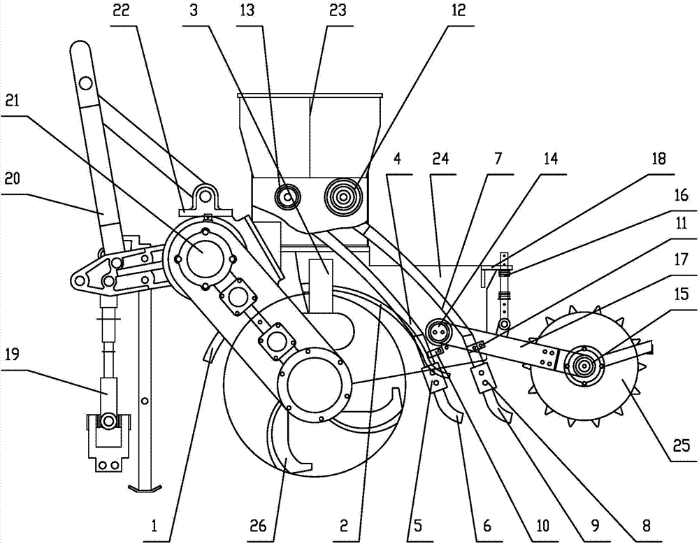 Rice and wheat straw returning, rotary tillage, fertilization and seeding combined machine