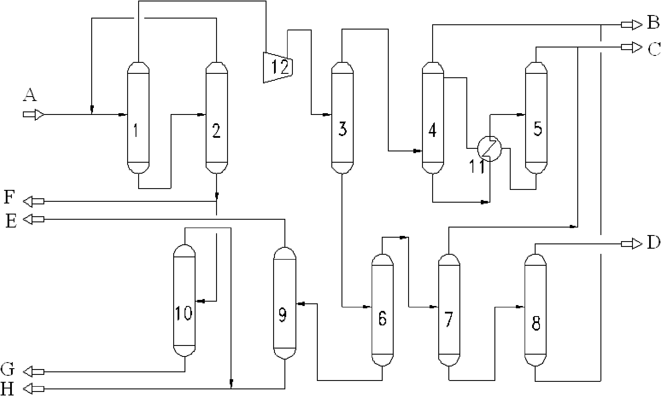 Method for separating low carbon olefin mixed gas by rectifying and absorbing