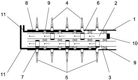 Multistage fracturing horizontal well inter-crack interval CO2 flooding oil extraction method