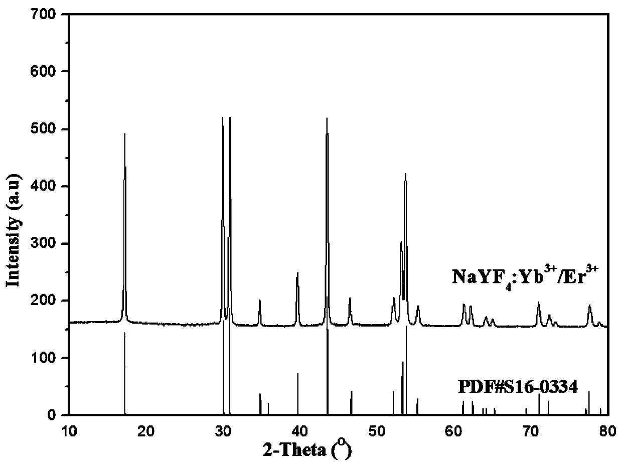 Method for preparing hexagonal rare earth tetrafluoride sodium salt material through low-temperature molten salt fluorination