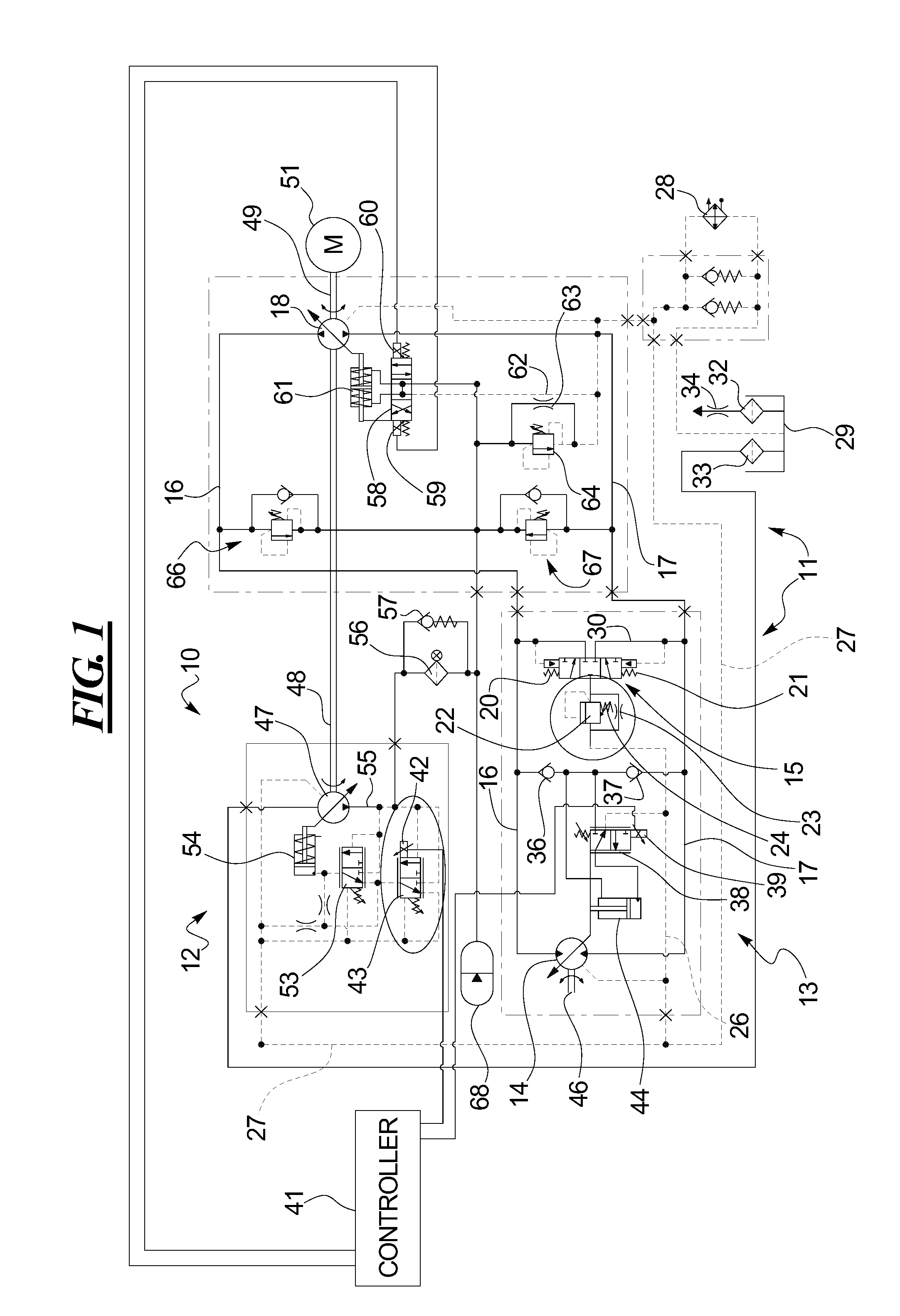 Hydrostatic Circuits with Variable Charge and Variable Flushing Systems