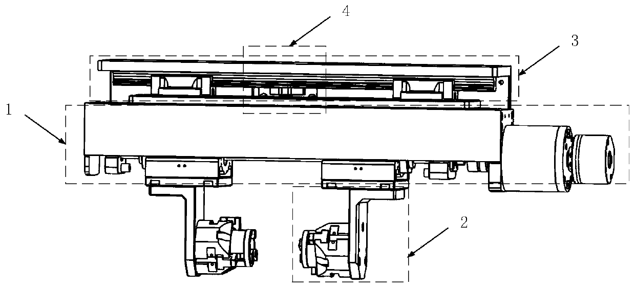 Self-adaptive assembling device for paired press fitting of bearings