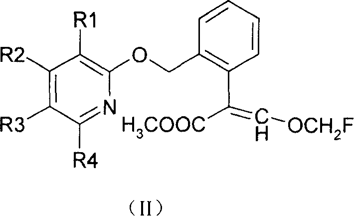 Methoxyl group displacement methyl acrylate compound bactericidal agent