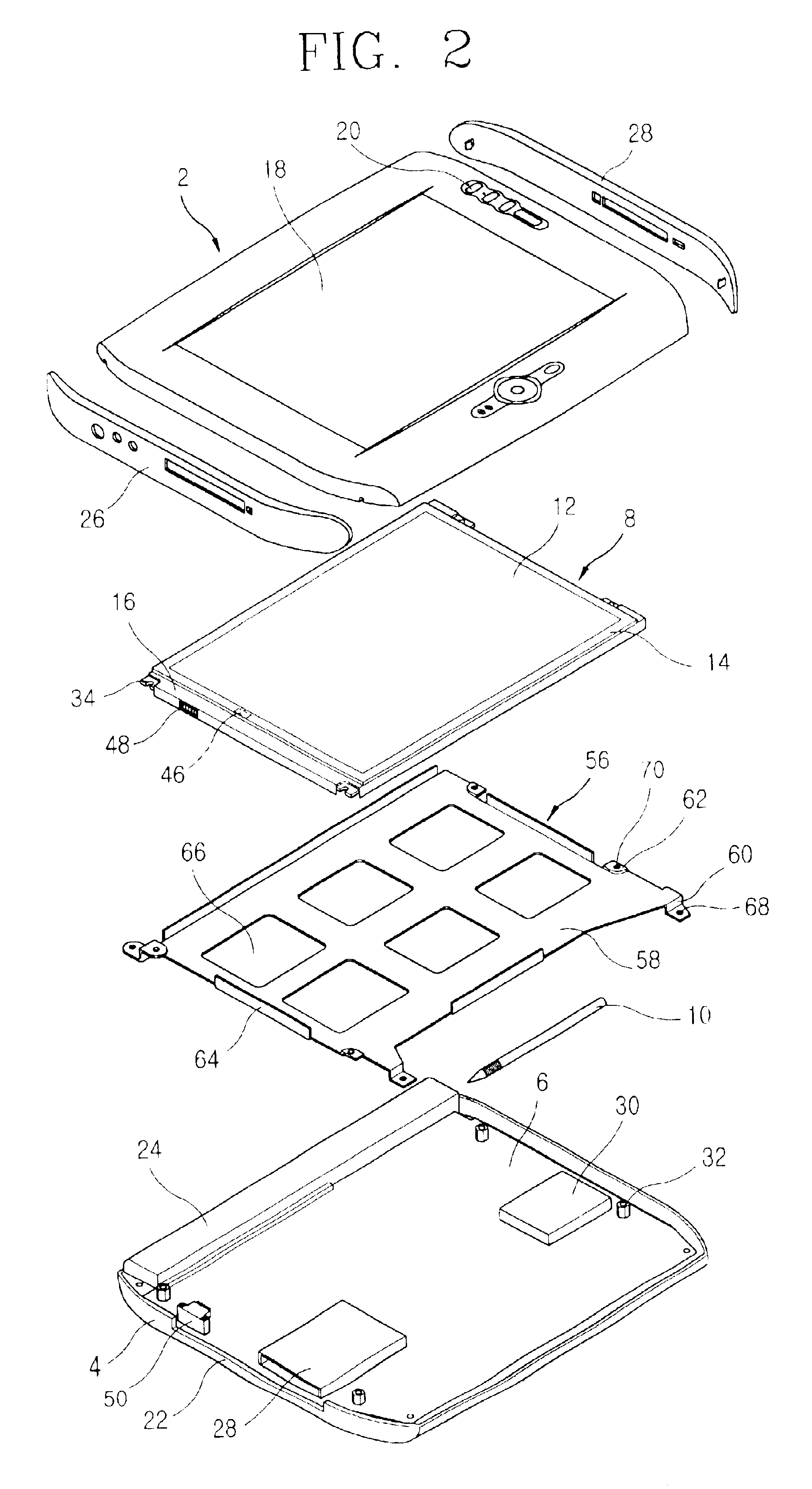 Portable electronic device having LCD and touch screen