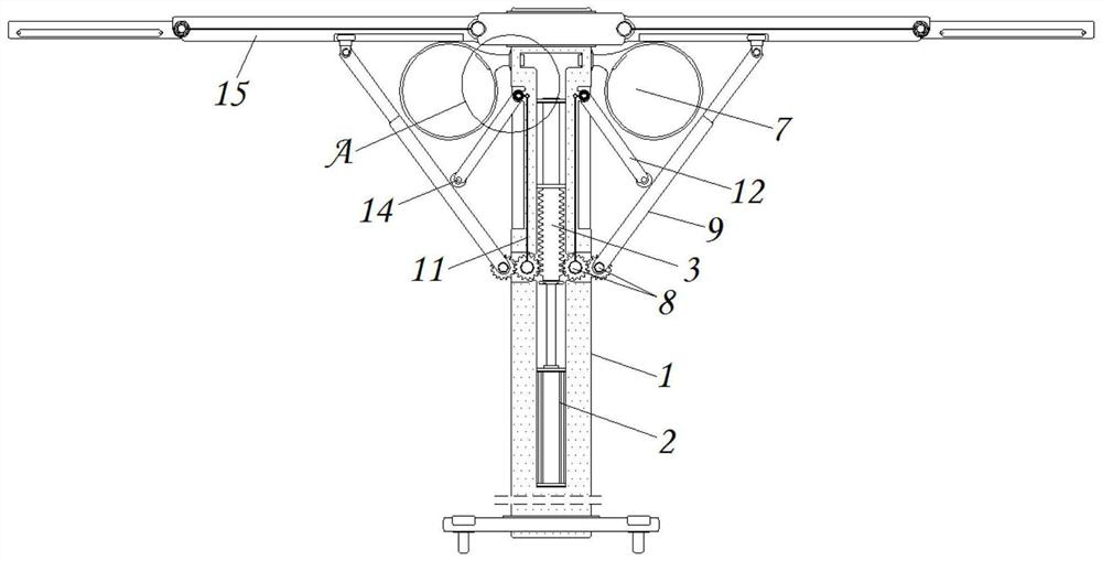 Emergency supporting device for coal mine collapse and convenient to quickly unfold