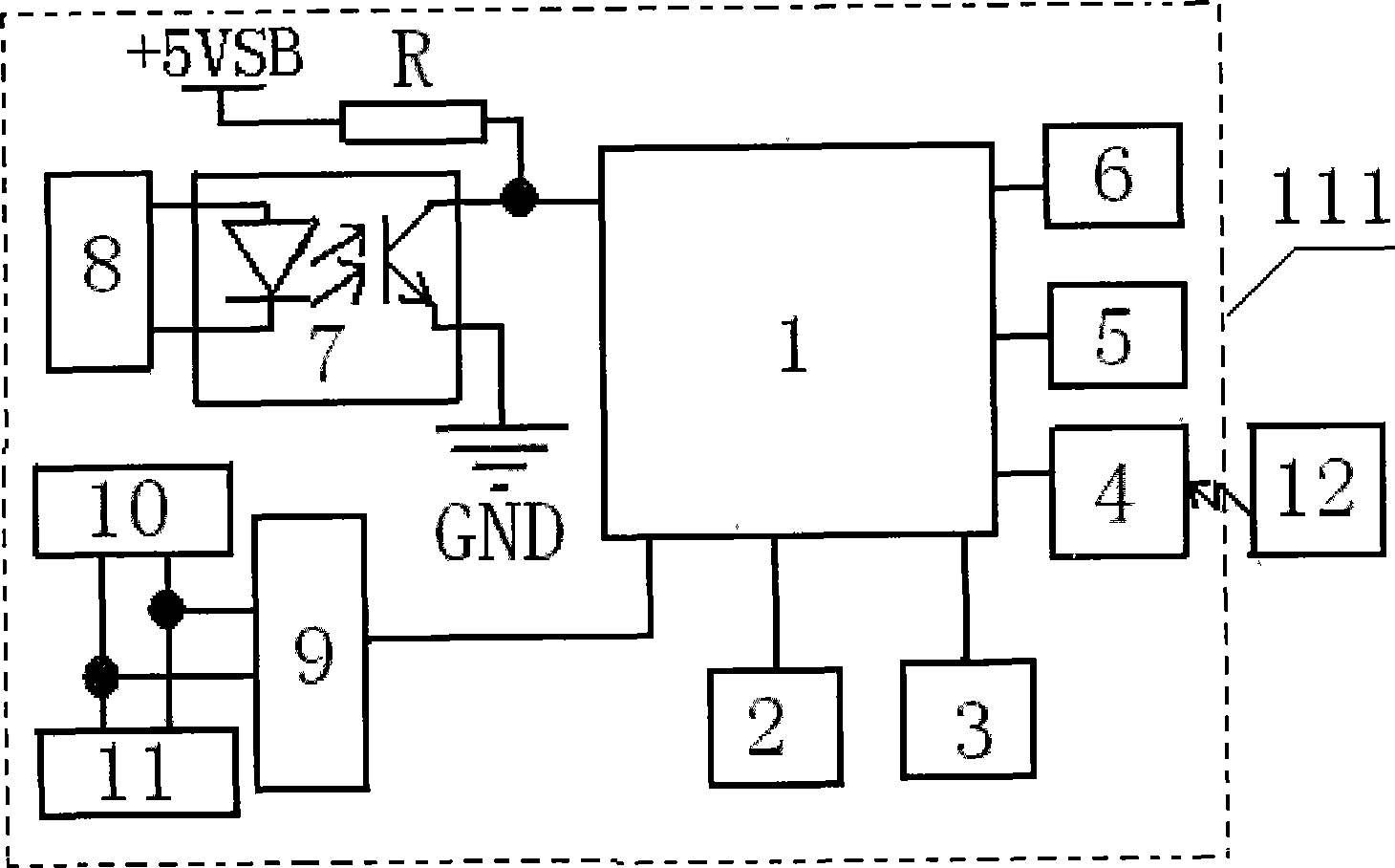 Uniform closedown device for computer room and controlling method thereof