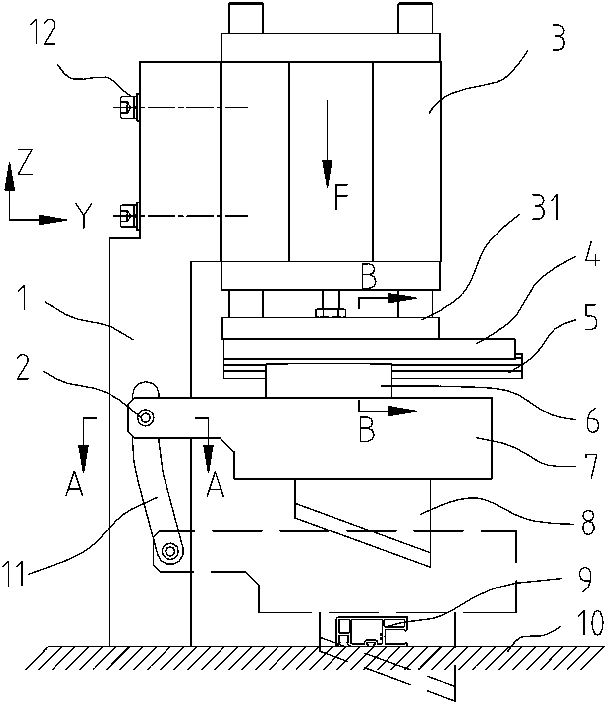 Chip-free cutting apparatus used for plastic section bar