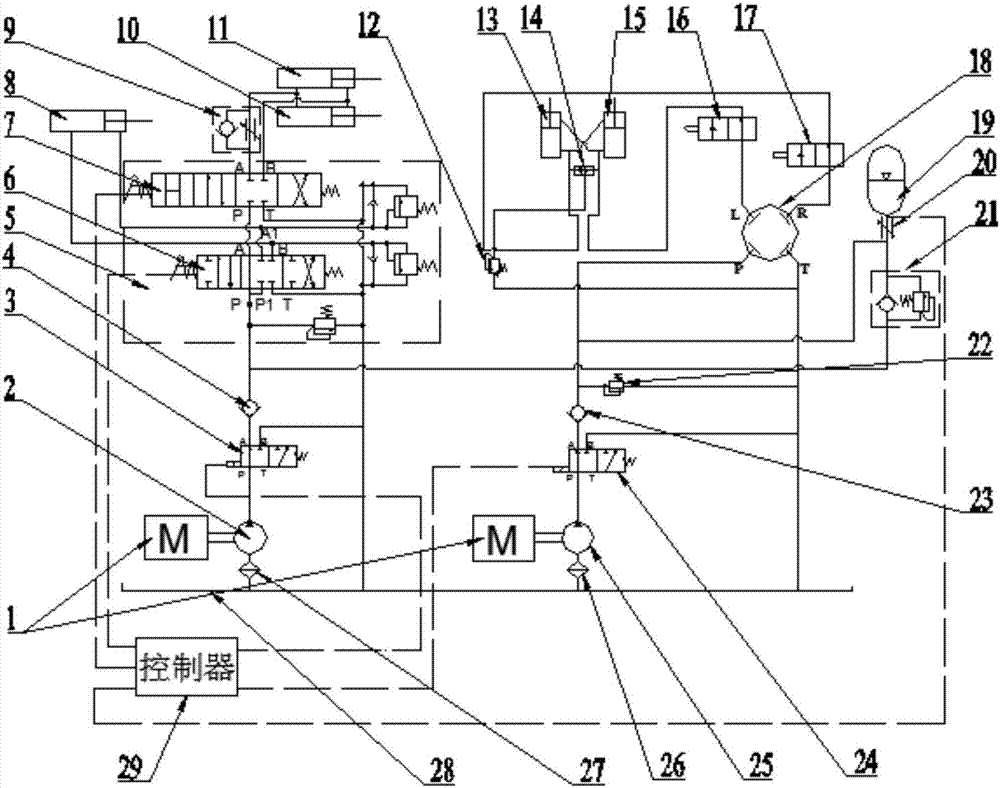 Loader joint energy supply hydraulic system and control method thereof