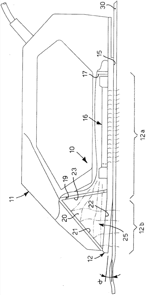 Heating device in an iron and relative iron