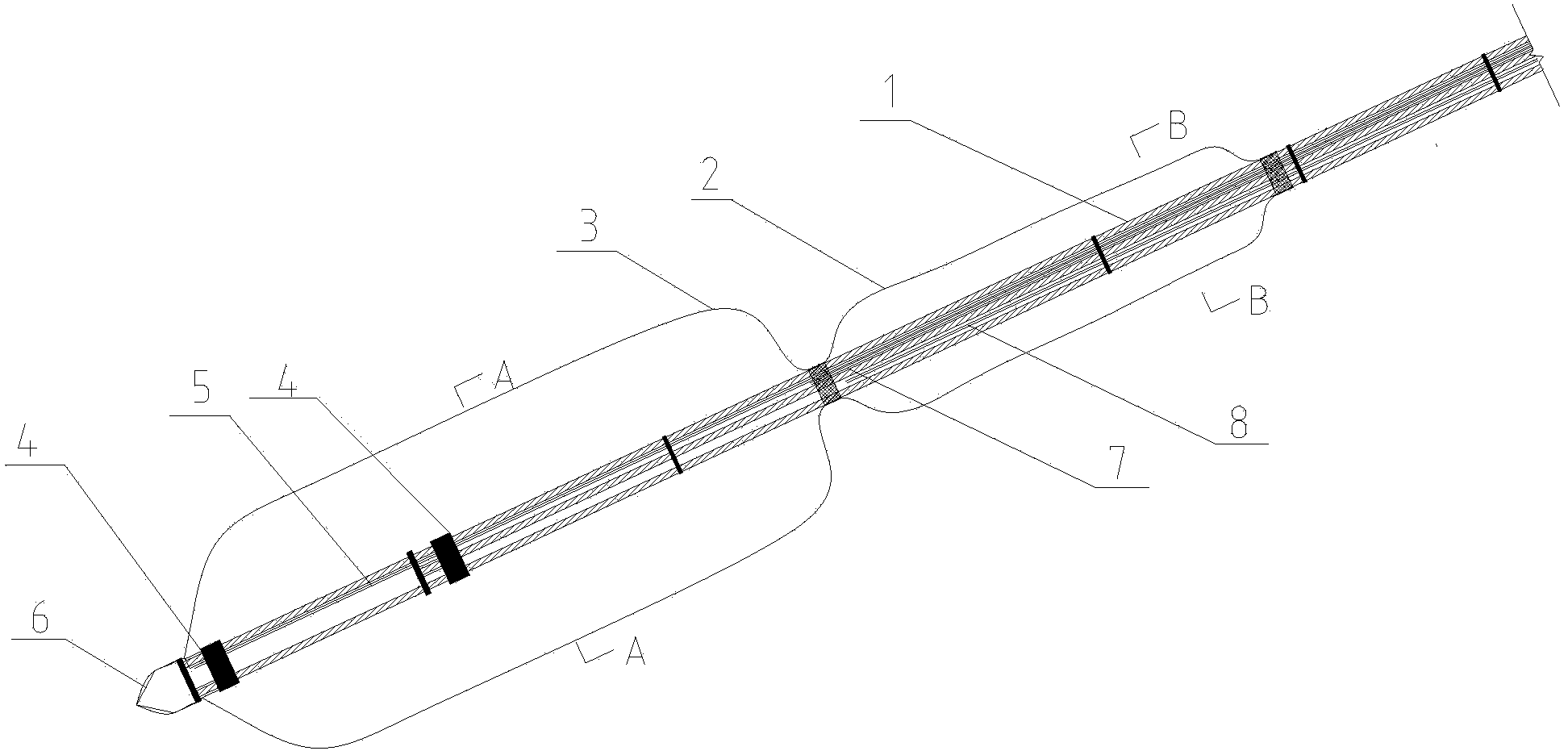 Secondary high-pressure grouting expansion bit anchor rod and construction method thereof