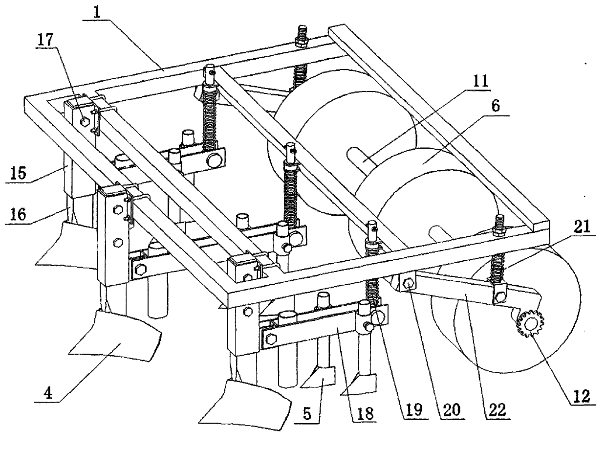 Large-ridge double-row buckwheat sowing machine