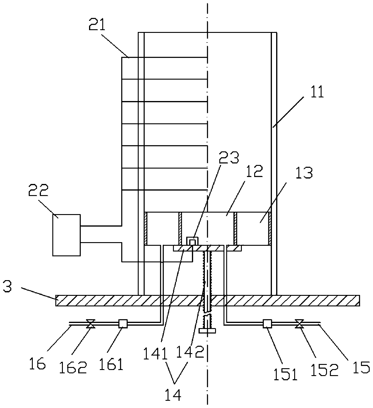 An experimental device for studying the combustion characteristics of pool fires with different liquid level depths