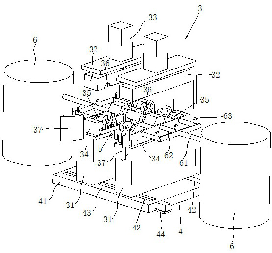 A continuous encapsulation device for I-shaped dumbbells