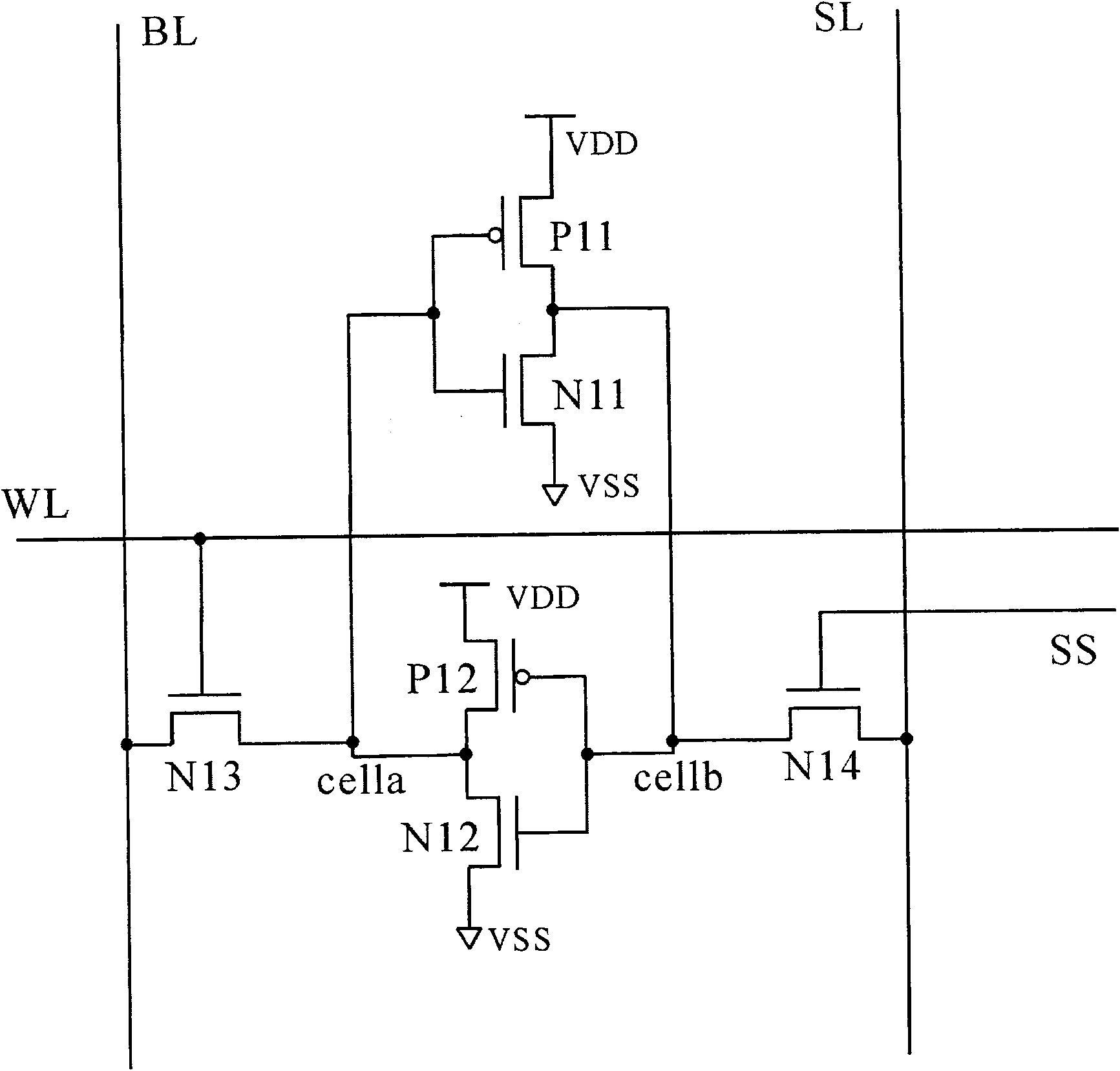 Dual-port static random access memory unit