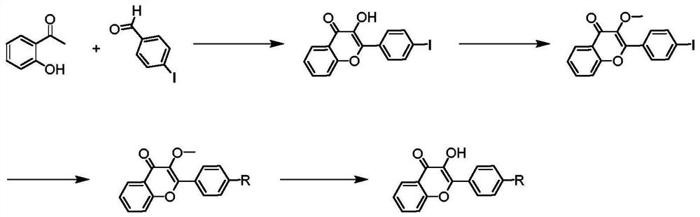 A kind of flavone fluorescent dye and its preparation method and application