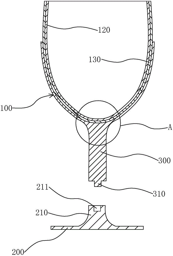 Double-color plastic cup and processing method thereof