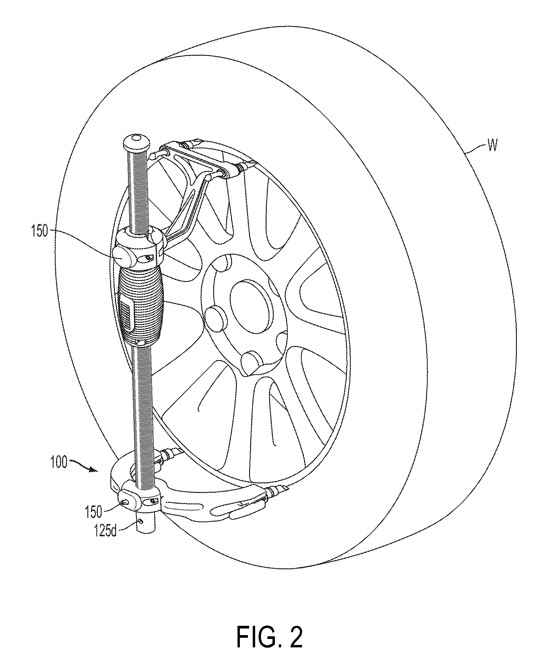 Lightweight wheel clamp for vehicle wheel alignment system