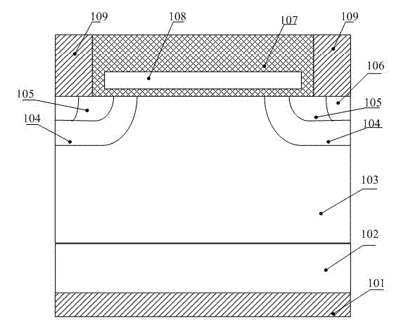 Vertical double-diffusion metal oxide semiconductor field effect transistor (MOSFET)