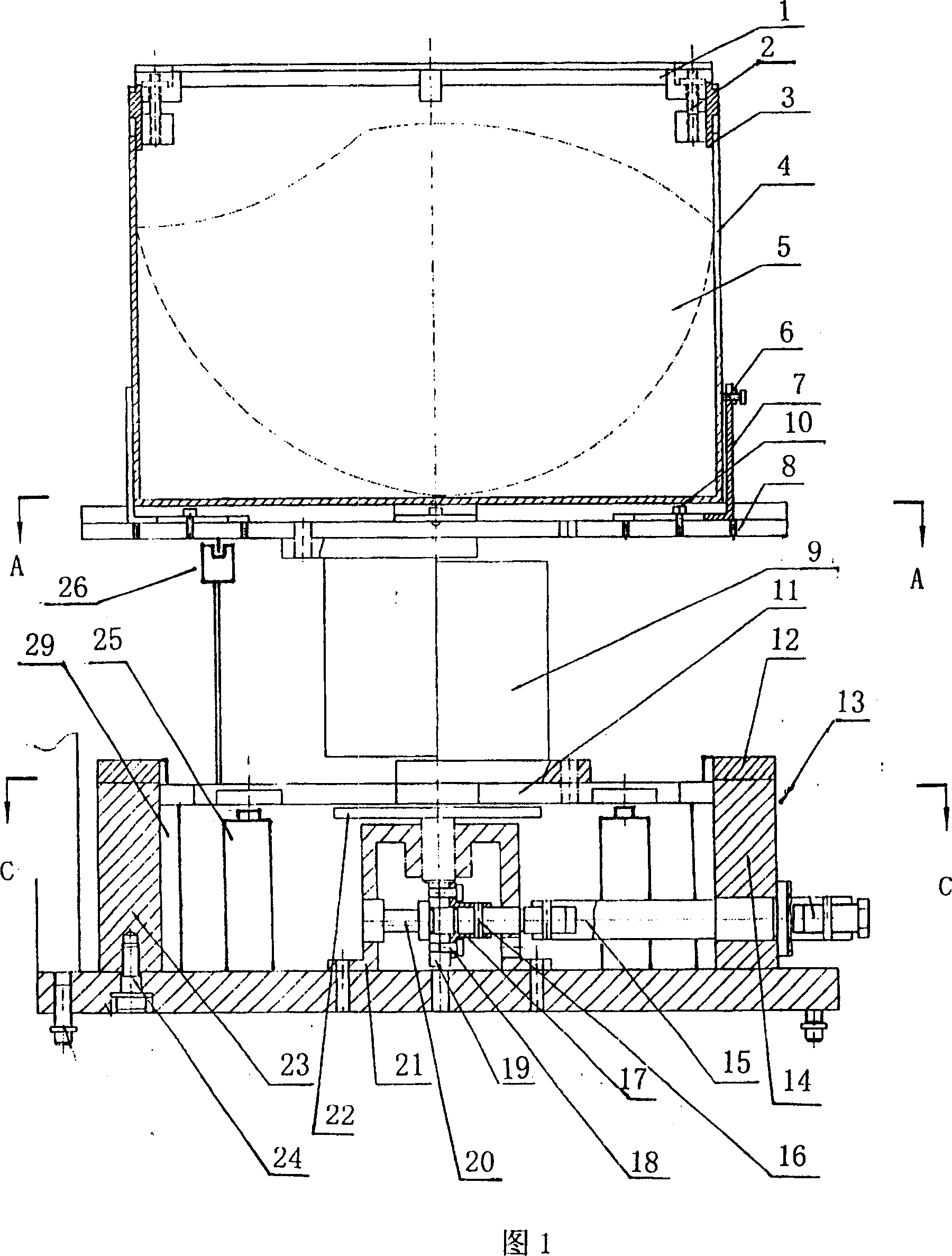 Military helmet gravity center and rotating inertia metering equipment