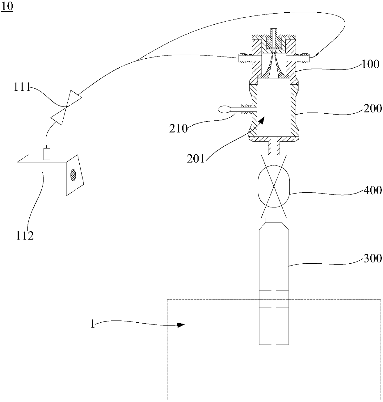 Concentration device and pneumatic focusing system