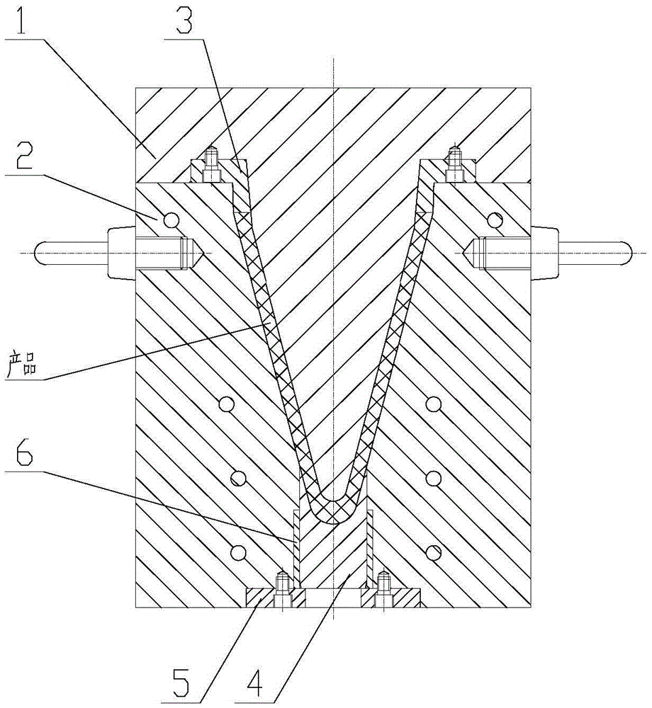 Hot pressing mold of conical cover